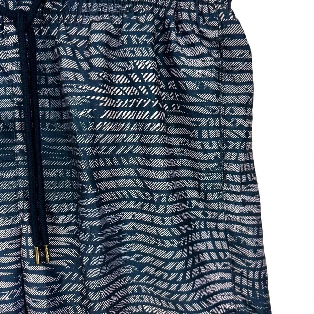 IKE by Ike Behar Swimsuit‎ Trunks Mens Sz M Blue Floral Drawstring Mesh Tropical